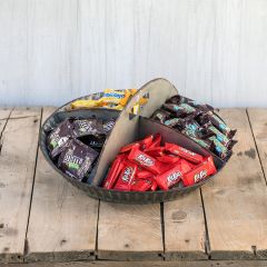 Divided Round Galvanized Tray