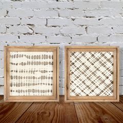 Handmade Paper Art Square Wall Decor Set of 2