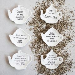 Tea Bag Holder Stoneware Dish Set of 6