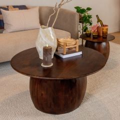 Modern Wood Round Accent Table