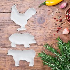 Cast Iron Farm Animal Dish Collection Set of 3