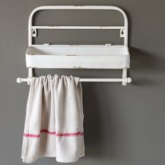 White Kitchen Wall Shelf With Towel Rack