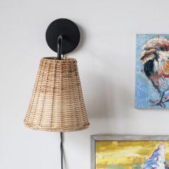 Weaved Wicker Wall Sconce