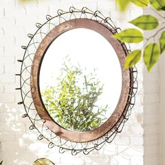 Iron Scroll Round Wall Mirror