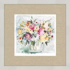 Framed Flowers In Glass Jar Wall Art