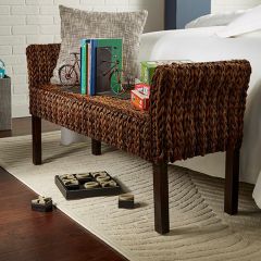 Woven Seagrass Entryway Bench