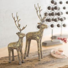 Cast Iron Deer Figure Set of 2
