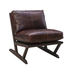 Modern Leather Upholstered Accent Chair