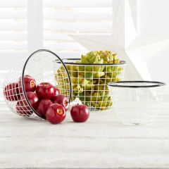 Enameled Mesh Display Basket Set of 3
