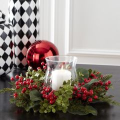 Hurricane With Berries and Pinecones