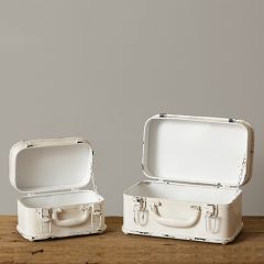 Distressed Suitcase Shaped Container Set of 2 |