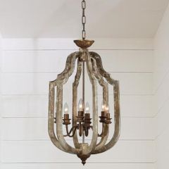 Distressed 6 Light Chandelier