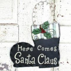 Tin Santa's Boot Hanger