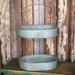 Metal 2 Tier Oval Stand