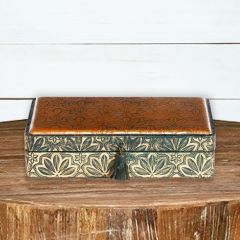 Embossed Leather Lidded Storage Box