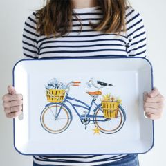 Bike Graphic Enameled Tray