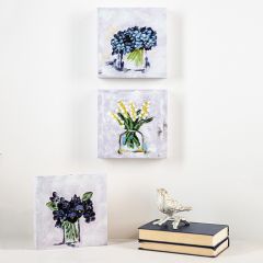Cottage Florals In Vase Canvas Set of 3