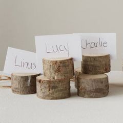 Log Slice Place Card Holder Set of 6