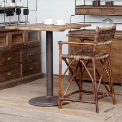 Metal And Wood French Bistro Accent Table
