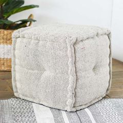 Small Farmhouse Cube Pouf