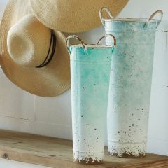 Iron Planter Bucket Vase Set of 2