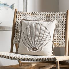 Elegant Seashell Accent Pillow
