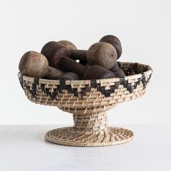 Handwoven Rattan Pedestal Bowl