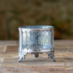 Footed Cut Glass Votive Holder
