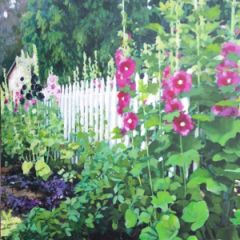 Hollyhock Garden Giclee