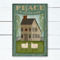 House With Sheep Peace Wall Art