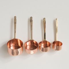Copper and Brass Measuring Cups Set of 4