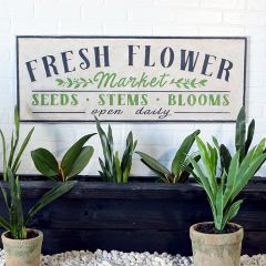 Large Fresh Flower Market Sign