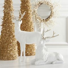 Glittered Deer Tabletop Decor Set of 2