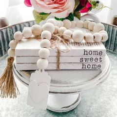 Heart Charm Wood Bead Garland