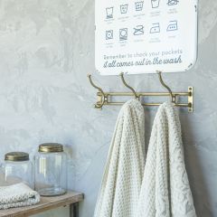 3 Hook Gold Metal Towel Rack