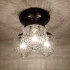 3 Light Acorn Glass Ceiling Light
