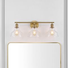 3 Light Glass Shade Vanity Sconce