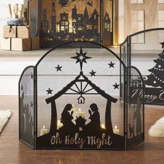 3 Panel Nativity Scene Fireplace Screen