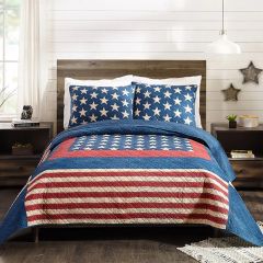 3 Piece Americana Patch Quilt Set