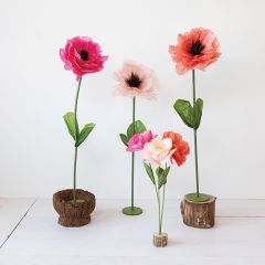 3 Piece Assorted Paper Flower Pick Set