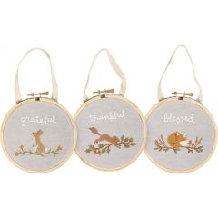 3 Piece Hanging Autumn Embroidered Hoop Set