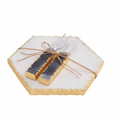 3 Piece Marble Cheese Board and Server Set