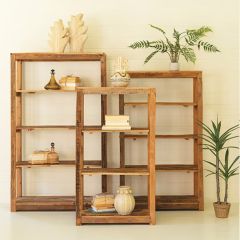 3 Piece Recycled Wood Shelving Unit Set