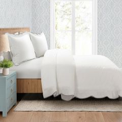 3 Piece Scallop Edge Comforter Set
