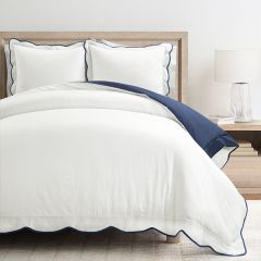 3 Piece Scallop Edge Duvet Set