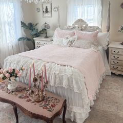 3 Piece Scalloped Coverlet Set