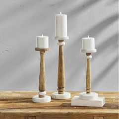 3 Piece Simple Farmhouse Candle Holder Set