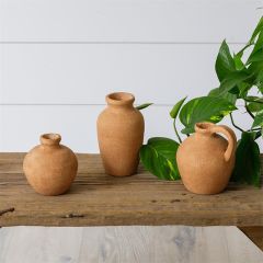 3 Piece Textured Ceramic Bud Vase Collection