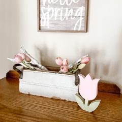 3 Piece Wooden Tulip Tabletop Decor