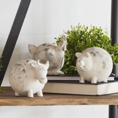 Weathered Barnyard Animal Figurines Set of 3